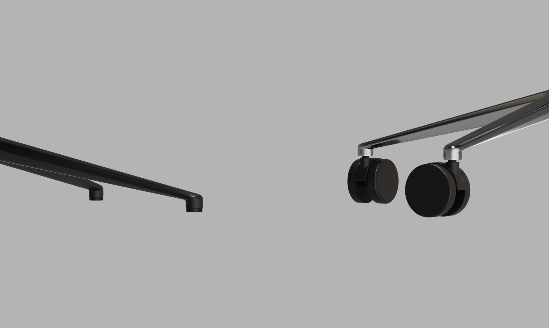 Два цветовых решения крестовины: полированный алюминий — премиальный акцент.  Черный алюминий — строгий современный стиль